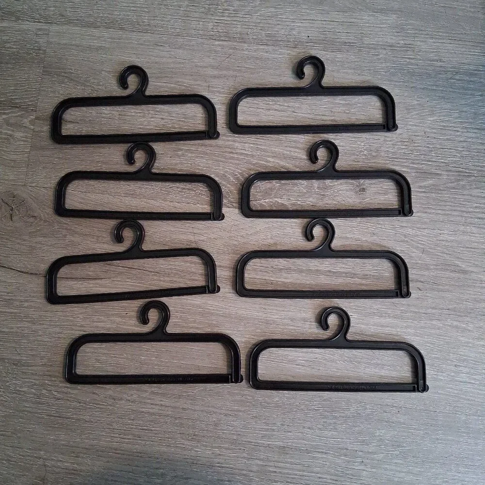 Set of 8 Mini Hangers Accessory Jewelry Ties Black Plastic